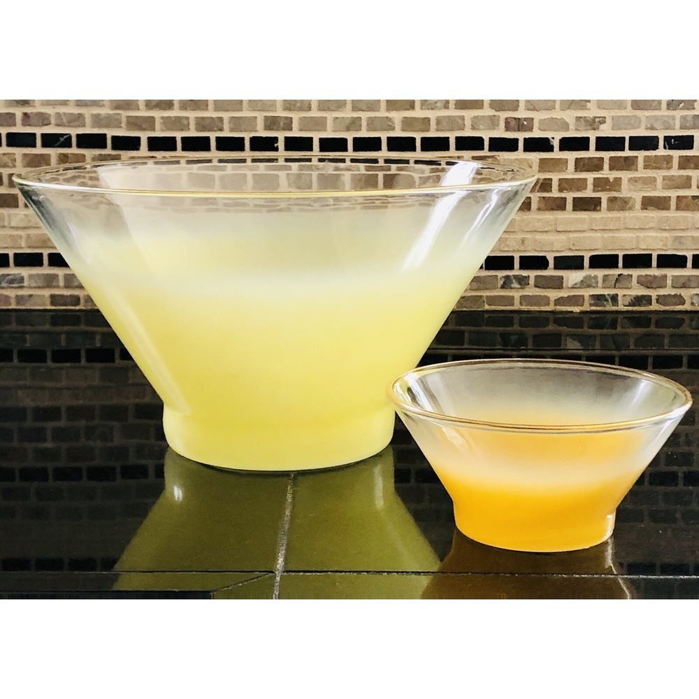 Vintage Blendo Bright Yellow‎ And Orange Chip and Dip Set MCM EUC - Picture 2 of 5